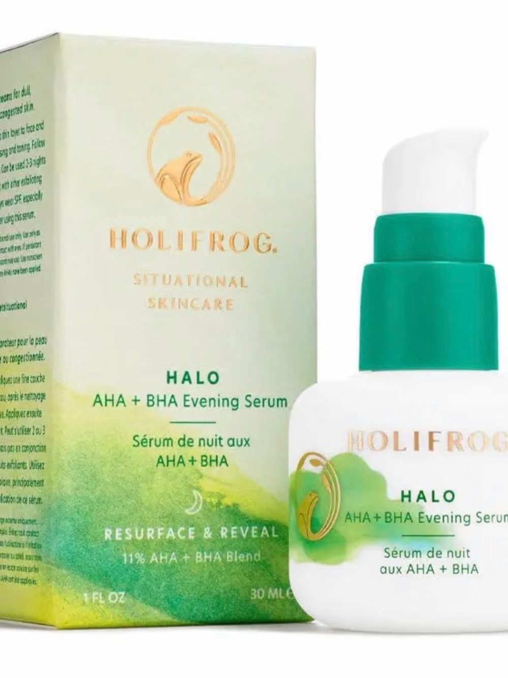 HOLIFROG Halo AHA Plus BHA Evening Serum by HoliFrog for Women - 1 oz Serum NIB